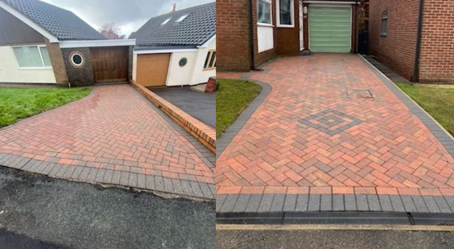 Driveway Cleaning before and after